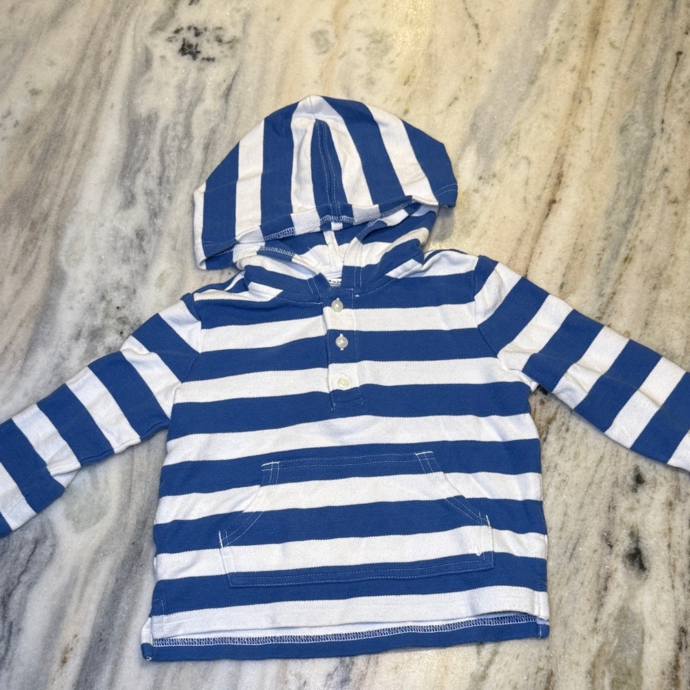 Janie and Jack Blue and White Striped Kids Hoodie